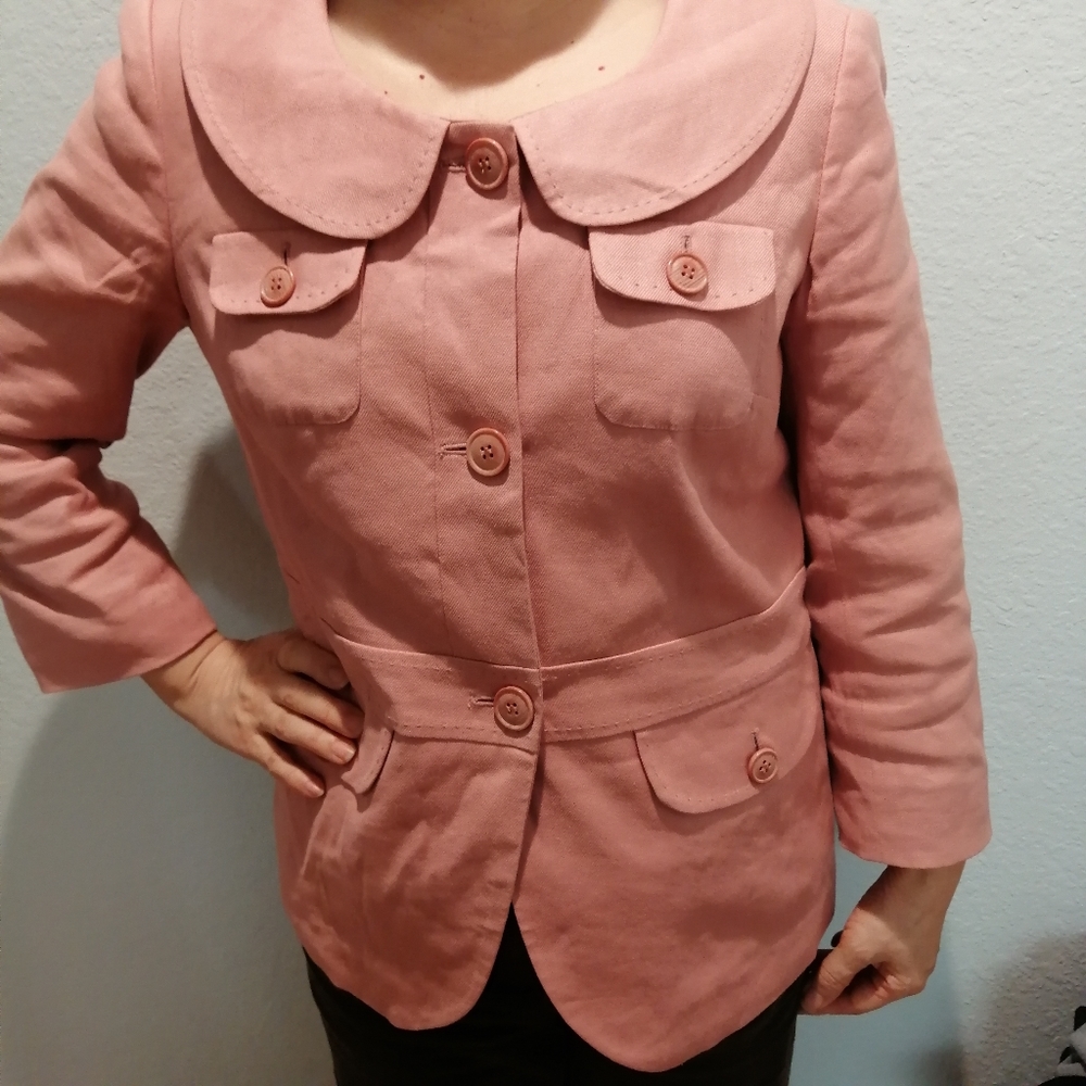 Axcess Women Linen Cotton 9/10 sleeve Jacket - Size 8